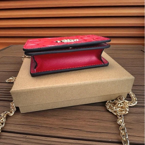 Coach Embossed Red Leather Wallet - Picture 6 of 8